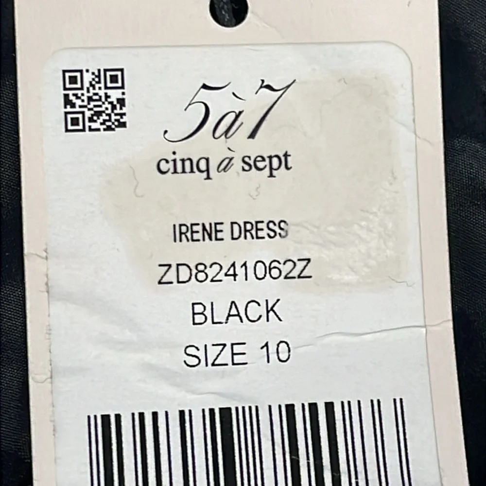 NWT Cinq a Sept Irene Dress Black Lace Up Tie Cut Out Mini Sheath Sz 10